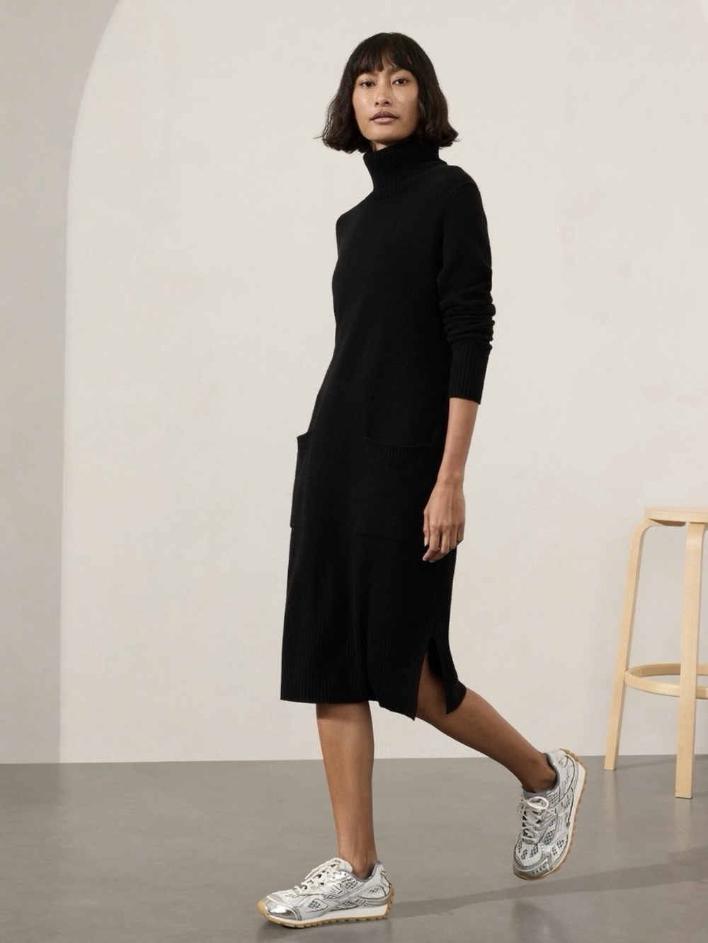 Athleta Alpine‎ Turtleneck Sweater Dress wool and cashmere blend size small